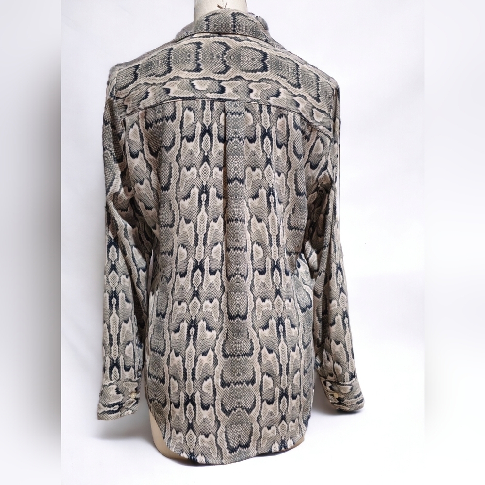 Express Snakeskin Print Button-Front Blouse - Siz… - image 2